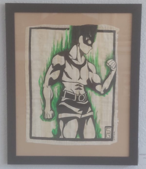 Gon from HunterxHunter anime painted on Papyrus