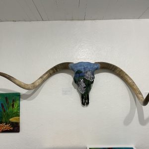 Zebra Longhorn Skull