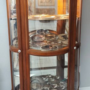 Lighted Wood and Glass Curio Cabinet