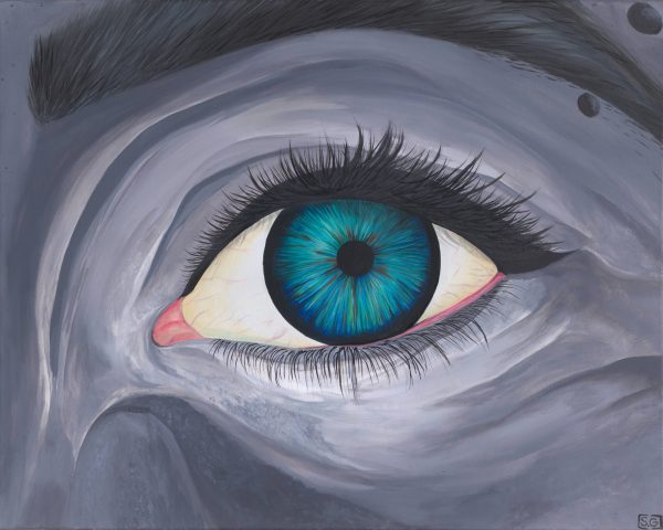 Painting of a aqua colored eye