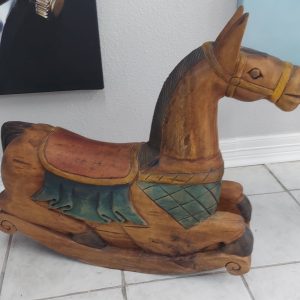 Carved Wooden Rocking Horse