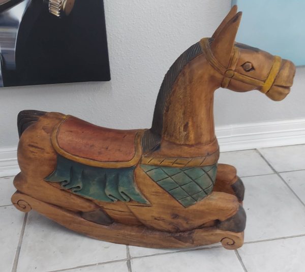 Carved Wooden Rocking Horse