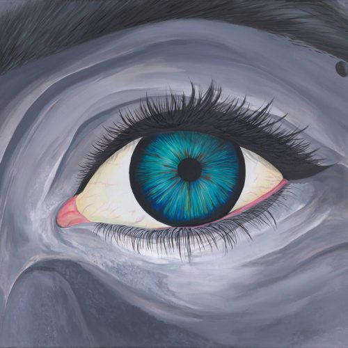 Painting of a aqua colored eye