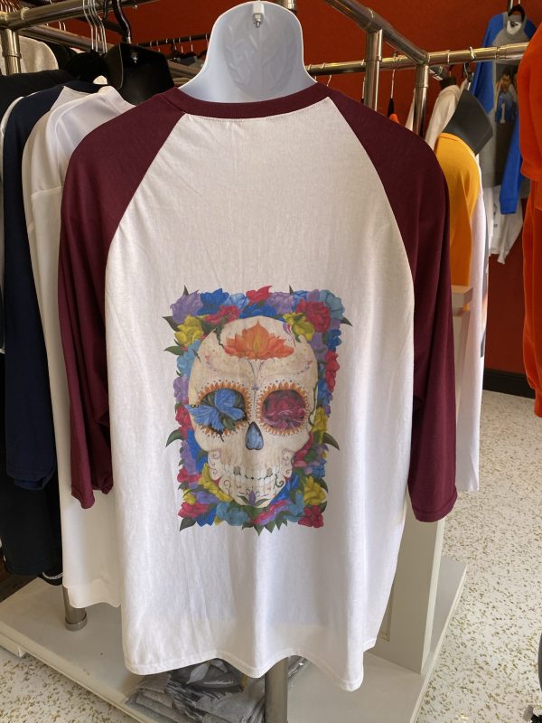 Sugar Skull on a Raglan Shirt